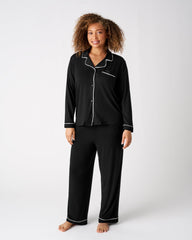 Black Women's Long Sleeve Pajama Set