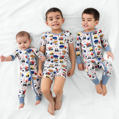 Construction Two-Piece Short Sleeve & Shorts Pajama Set