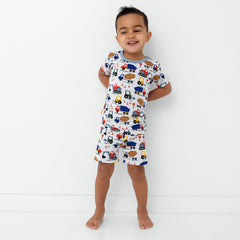 Construction Two-Piece Short Sleeve & Shorts Pajama Set