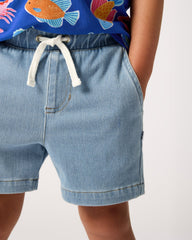 Light Blue Denim Chino Shorts