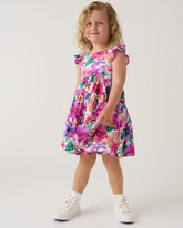 Hibiscus Blooms Tiered Flutter Dress