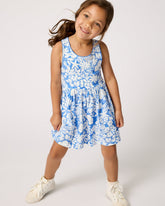 Azure Garden Cross Back Skater Dress