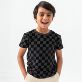 Monochrome Checks Short Sleeve Relaxed Tee
