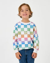 Ombre Cheery Checks Crewneck Sweatshirt