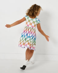 Ombre Cheery Checks Skater Dress