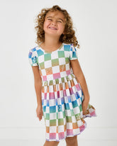 Ombre Cheery Checks Skater Dress