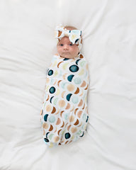 Luna Neutral Swaddle & Luxe Bow Headband Set