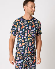 Movie Marathon Men's Short Sleeve Pajama Top