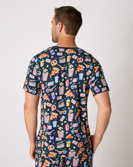 Movie Marathon Men's Short Sleeve Pajama Top