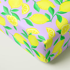 Lavender Sunny Citrus Fitted Crib Sheet