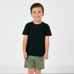 Black Short Sleeve Relaxed Pocket Tee