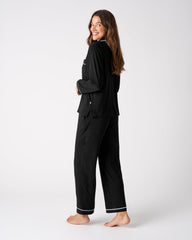 Black Women's Long Sleeve Pajama Set
