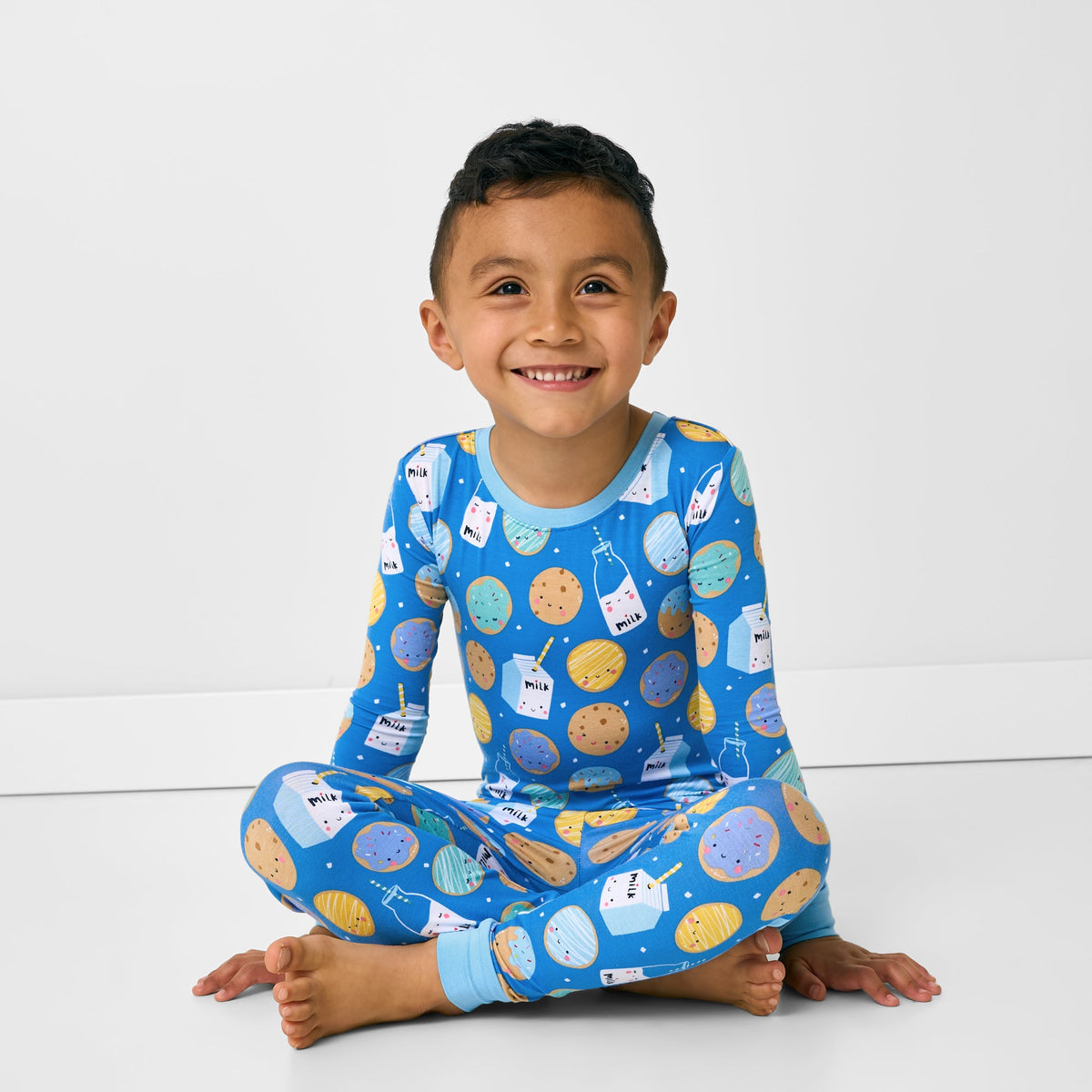 Blue Cookies & Milk Two-Piece Pajama Set