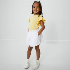 Bright White Denim Skort