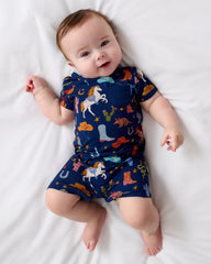 Blue Rancher Roundup Pocket Shorty Romper