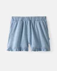 Heather Blue Ruffle Shorts
