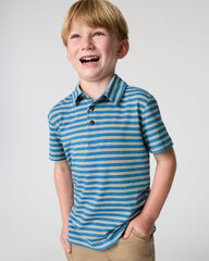 Jay Blue Heather Stripes Polo Shirt