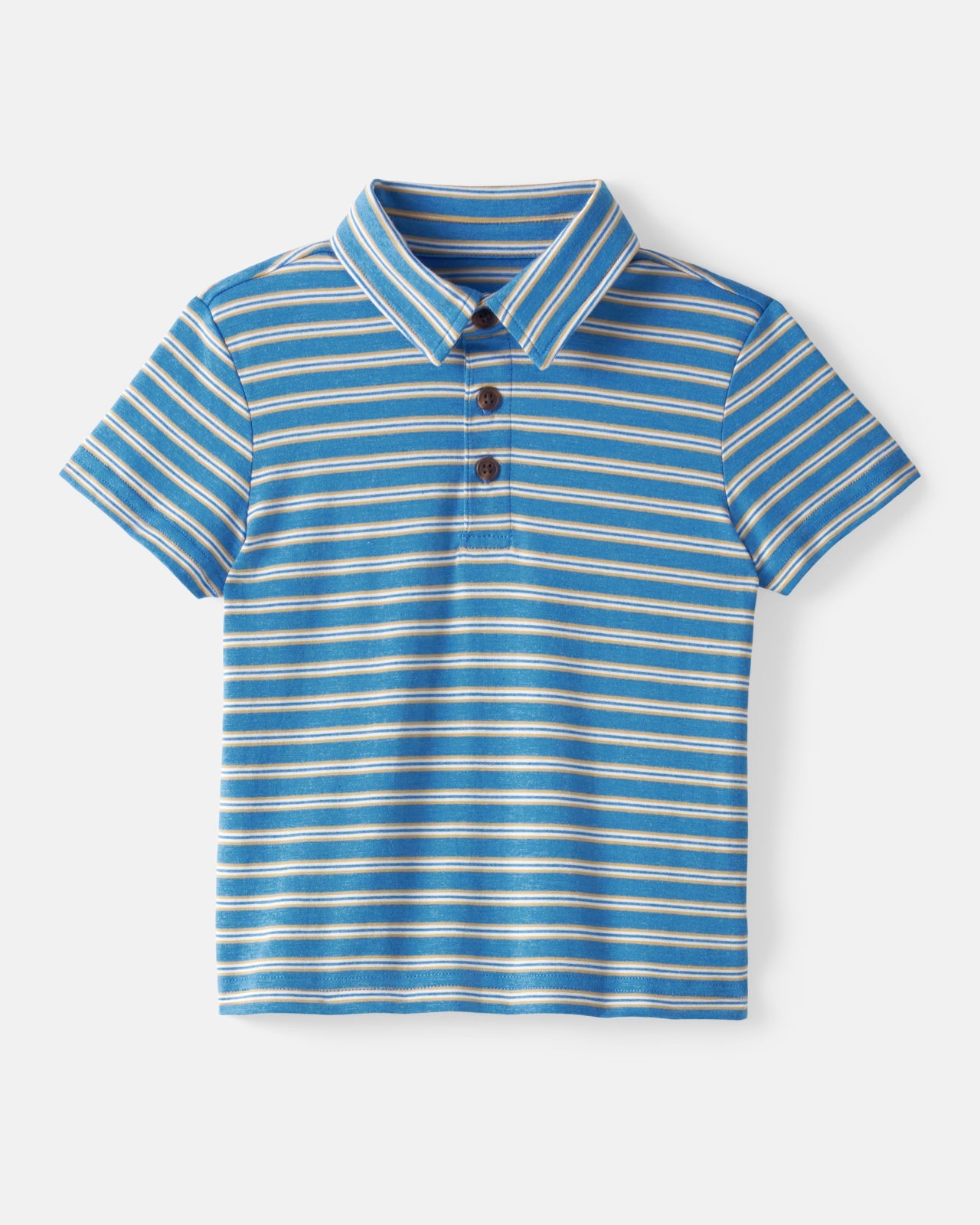 Jay Blue Heather Stripes Polo Shirt