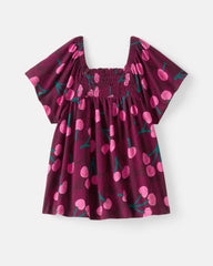 Cherry Charm Smocked Flutter Top