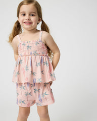 Palm Dunes Smocked Tank & Shorts Set
