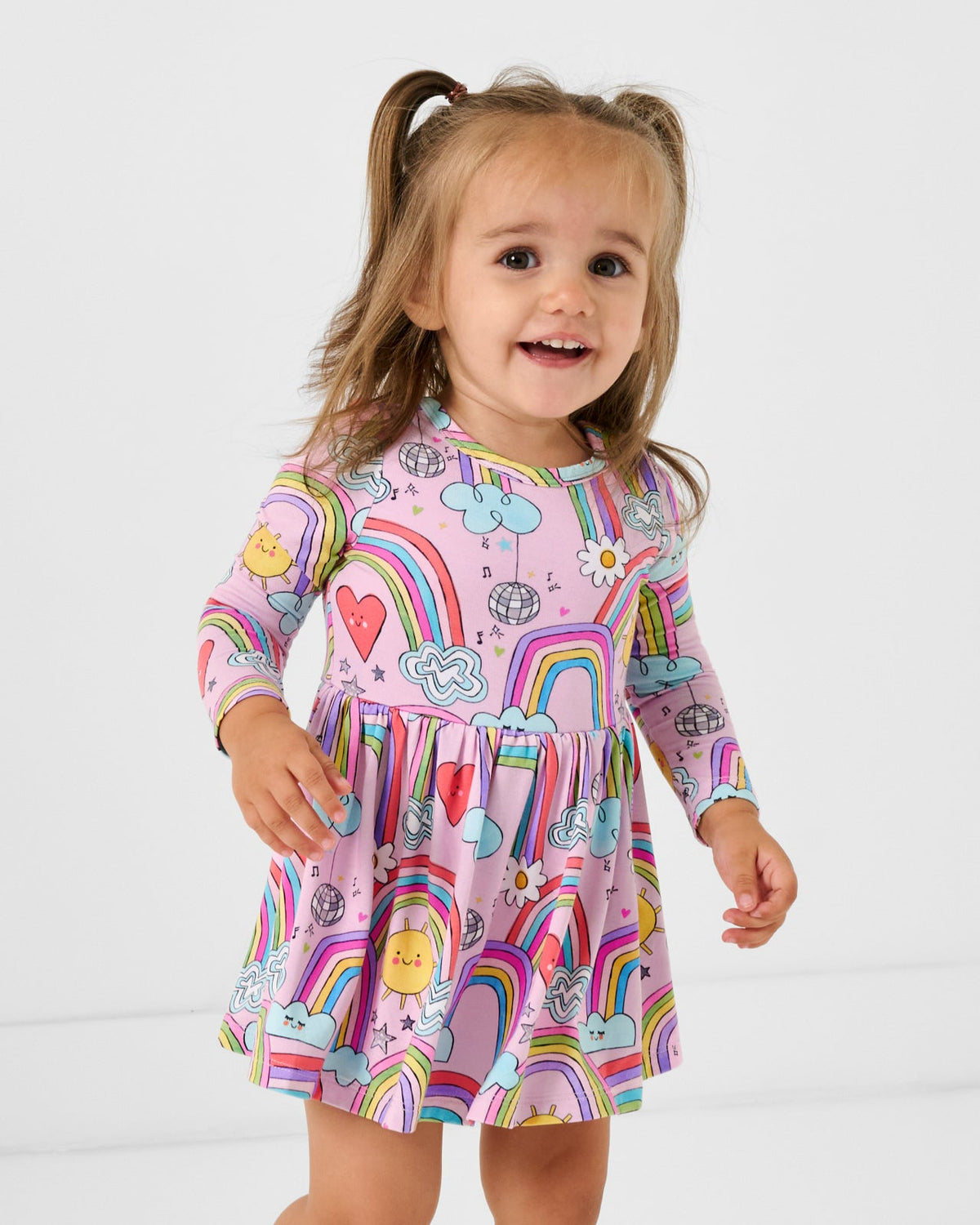 Disco Rainbows Skater Dress with Bodysuit