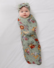 Disney Simba's Safari Swaddle & Luxe Bow Headband Set