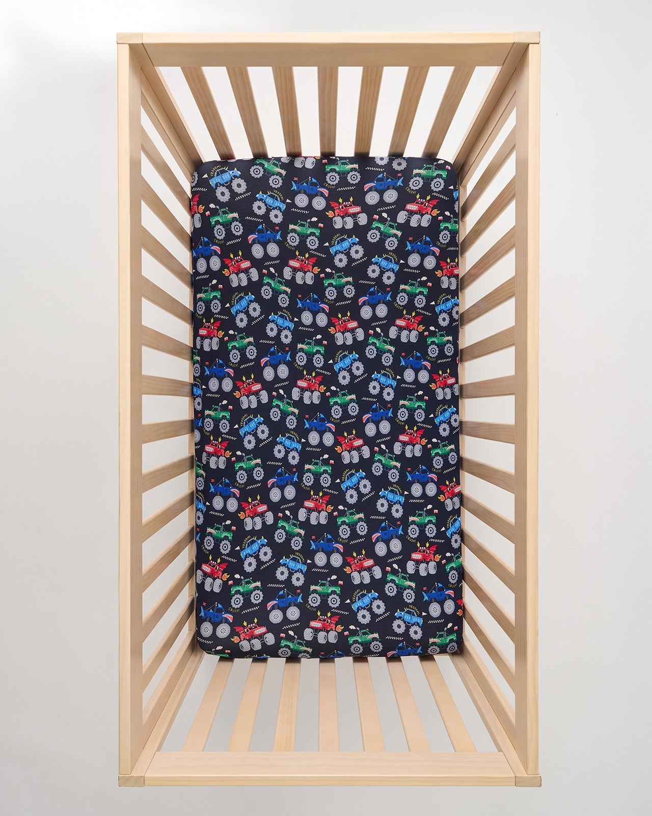 Monster Truck Madness Fitted Crib Sheet