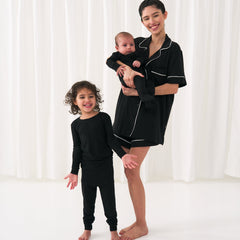 Black Women's Short Sleeve & Shorts Pajama Set