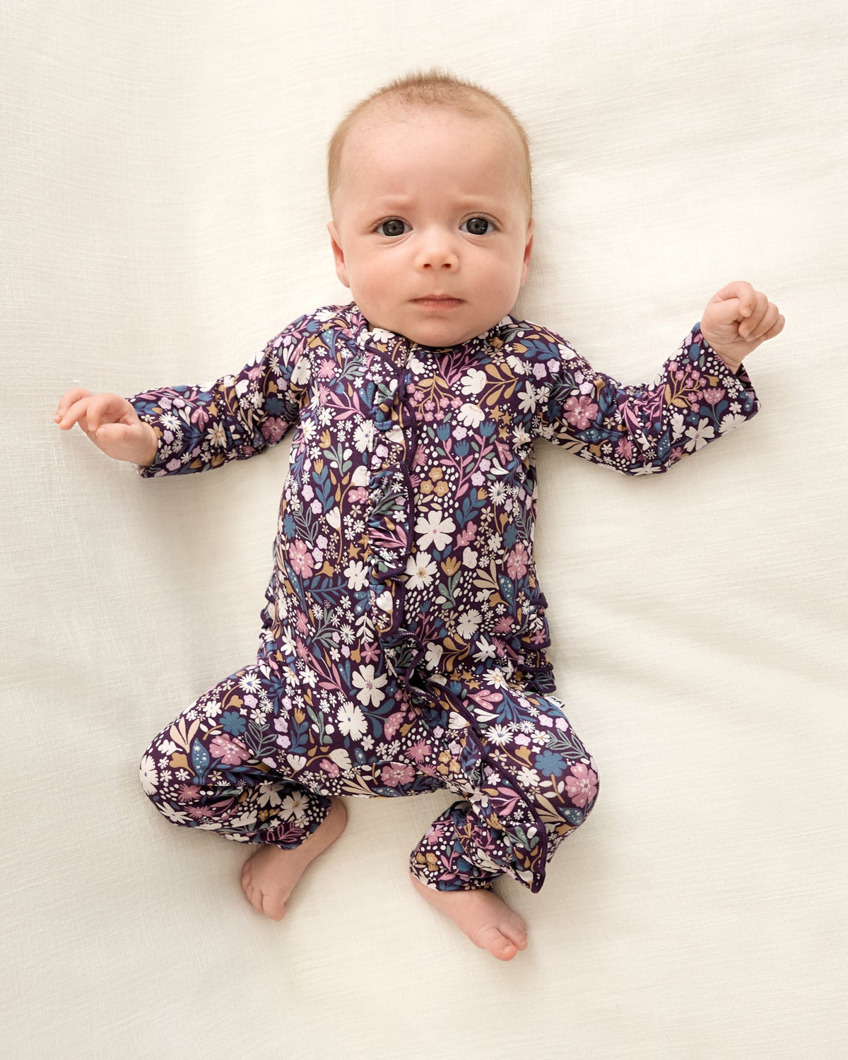Midnight Petals Ruffle Zippy