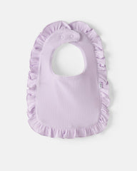 Misty Lavender Ribbed Ruffle Bib