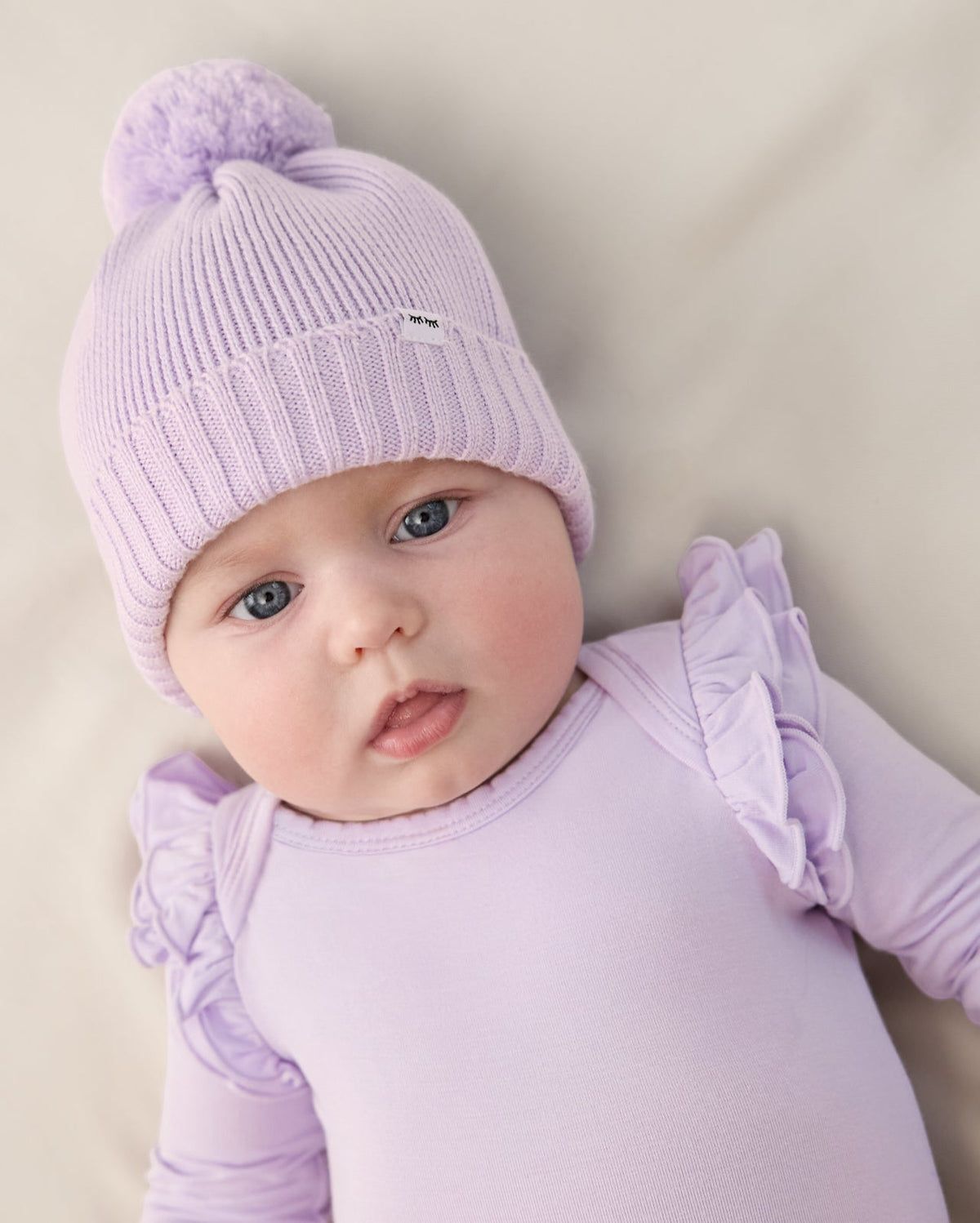 Misty Lavender Sweater Beanie Hat