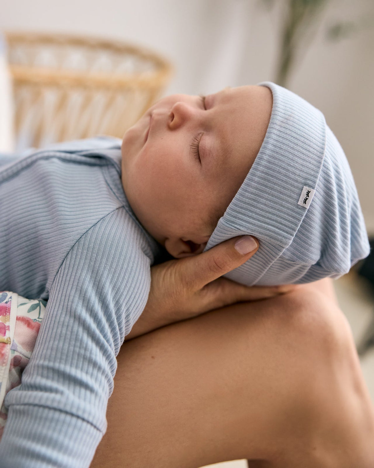 Light Fog Ribbed Infant Beanie