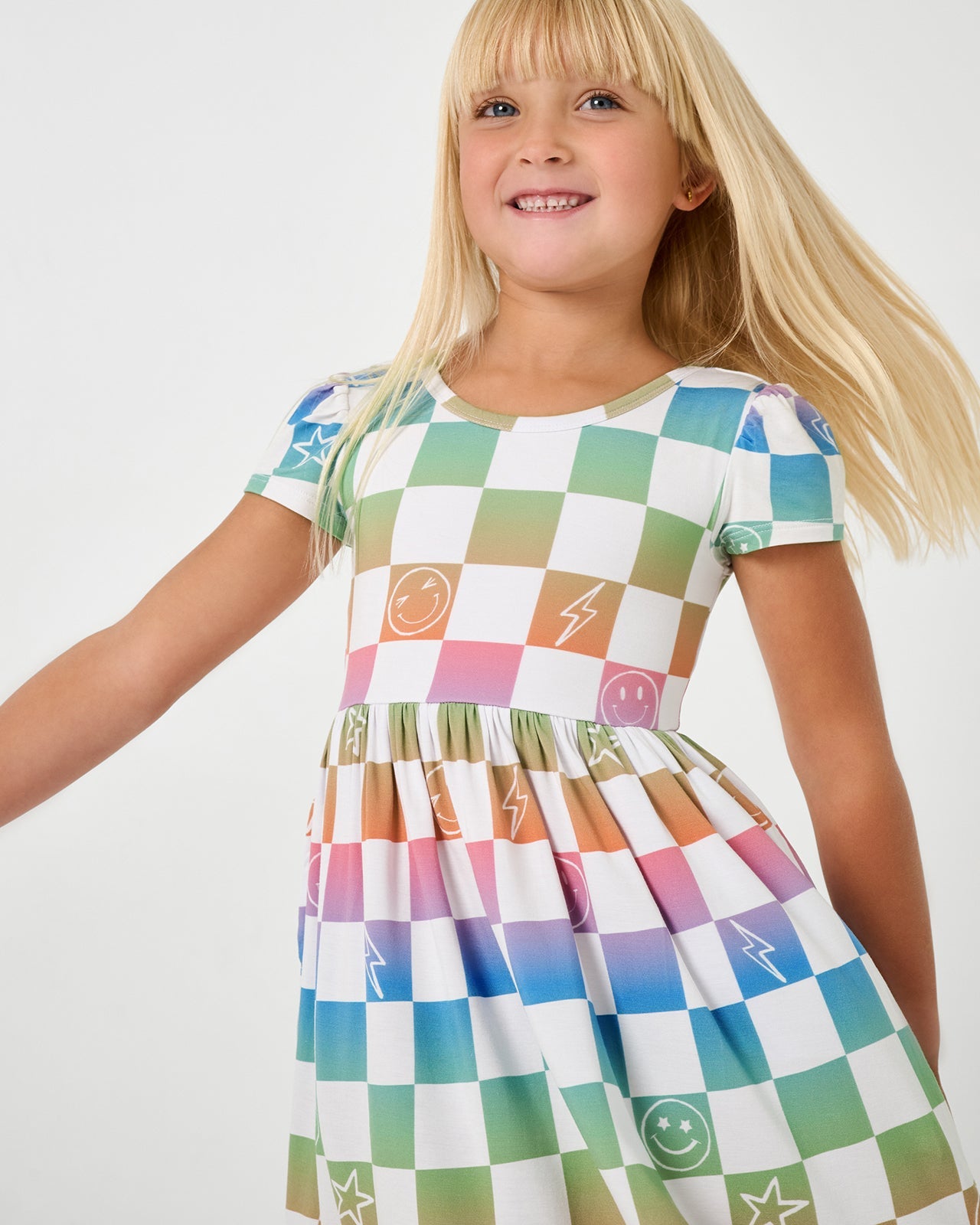 Ombre Cheery Checks Skater Dress