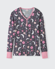 Pink To the Moon & Back Women's Bamboo Viscose Pajama Top