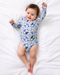 Patchwork Indigo Ribbed Bodysuit