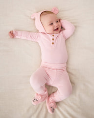 Prima Pink Henley Bodysuit