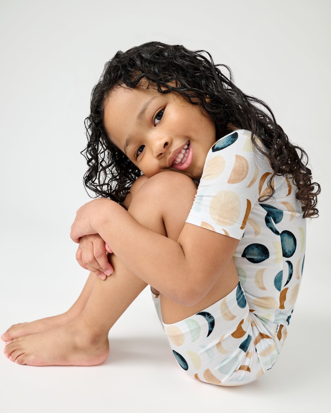 Luna Neutral Two-Piece Short Sleeve & Shorts Pajama Set