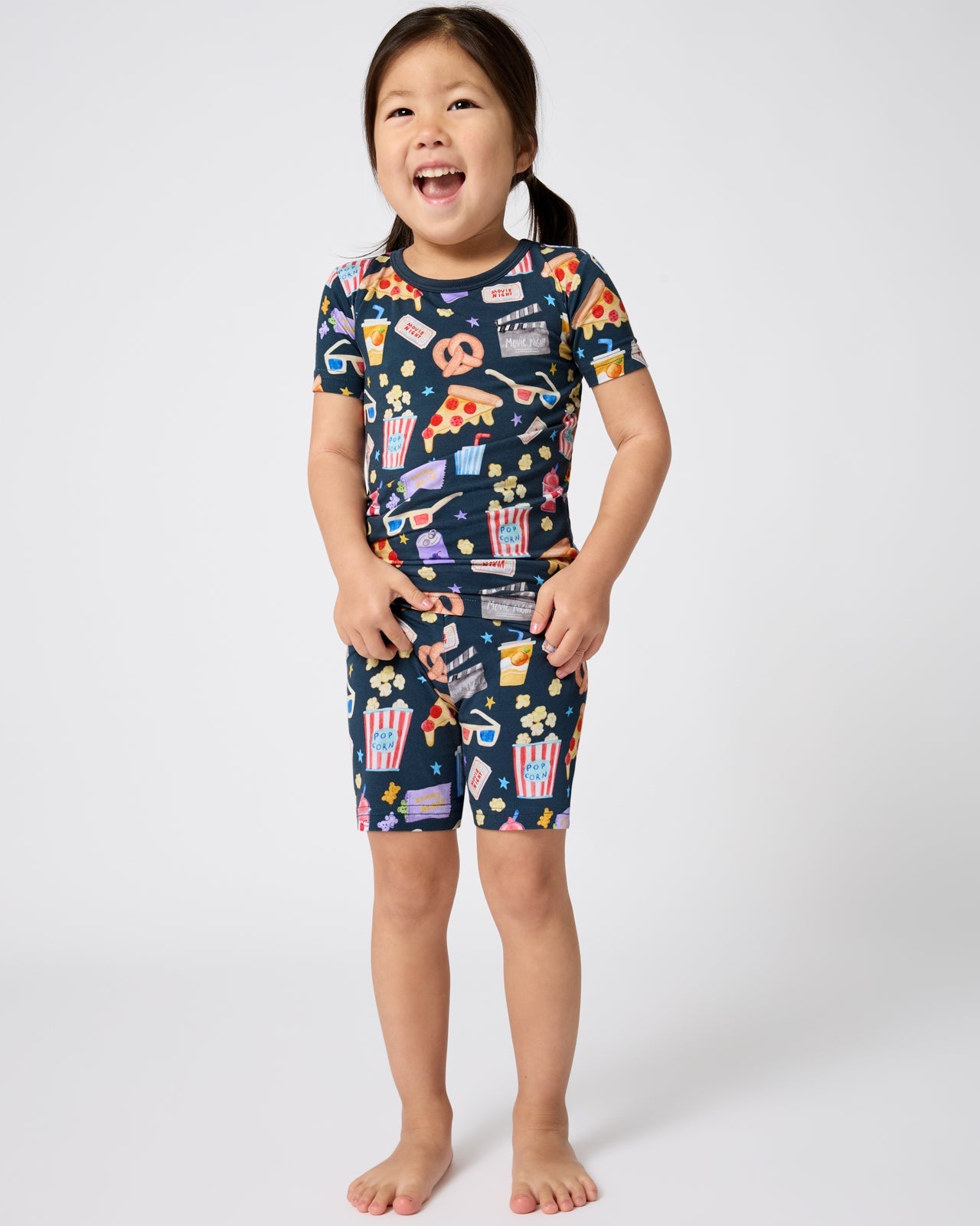 Movie Marathon Two-Piece Short Sleeve & Shorts Pajama Set