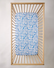 Azure Garden Fitted Crib Sheet