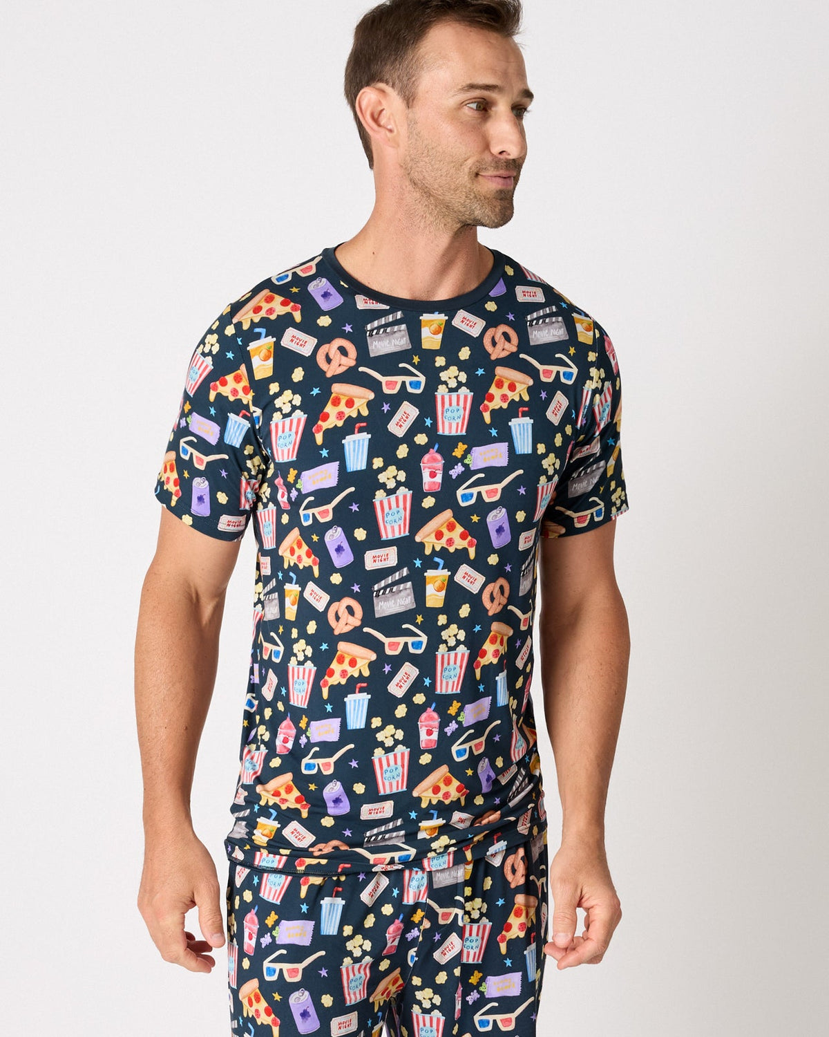 Movie Marathon Men's Short Sleeve Pajama Top