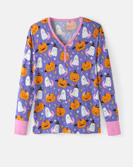 Moonlit Magic Purple Women's Long Sleeve Pajama Top