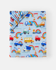Rainbow Trucks Fitted Crib Sheet