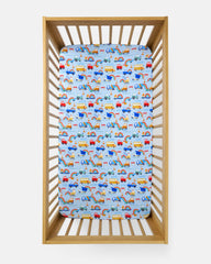 Rainbow Trucks Fitted Crib Sheet
