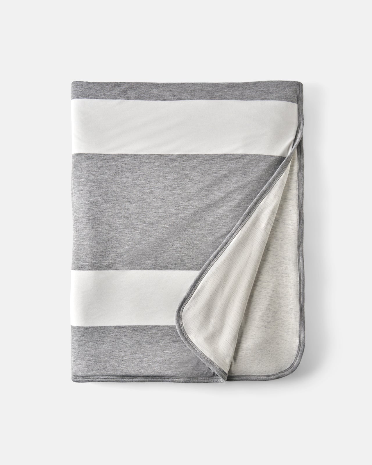 Heather Gray Wide Stripe Oversized Cloud Blanket®