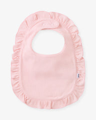 Prima Pink Ribbed Ruffle Bib