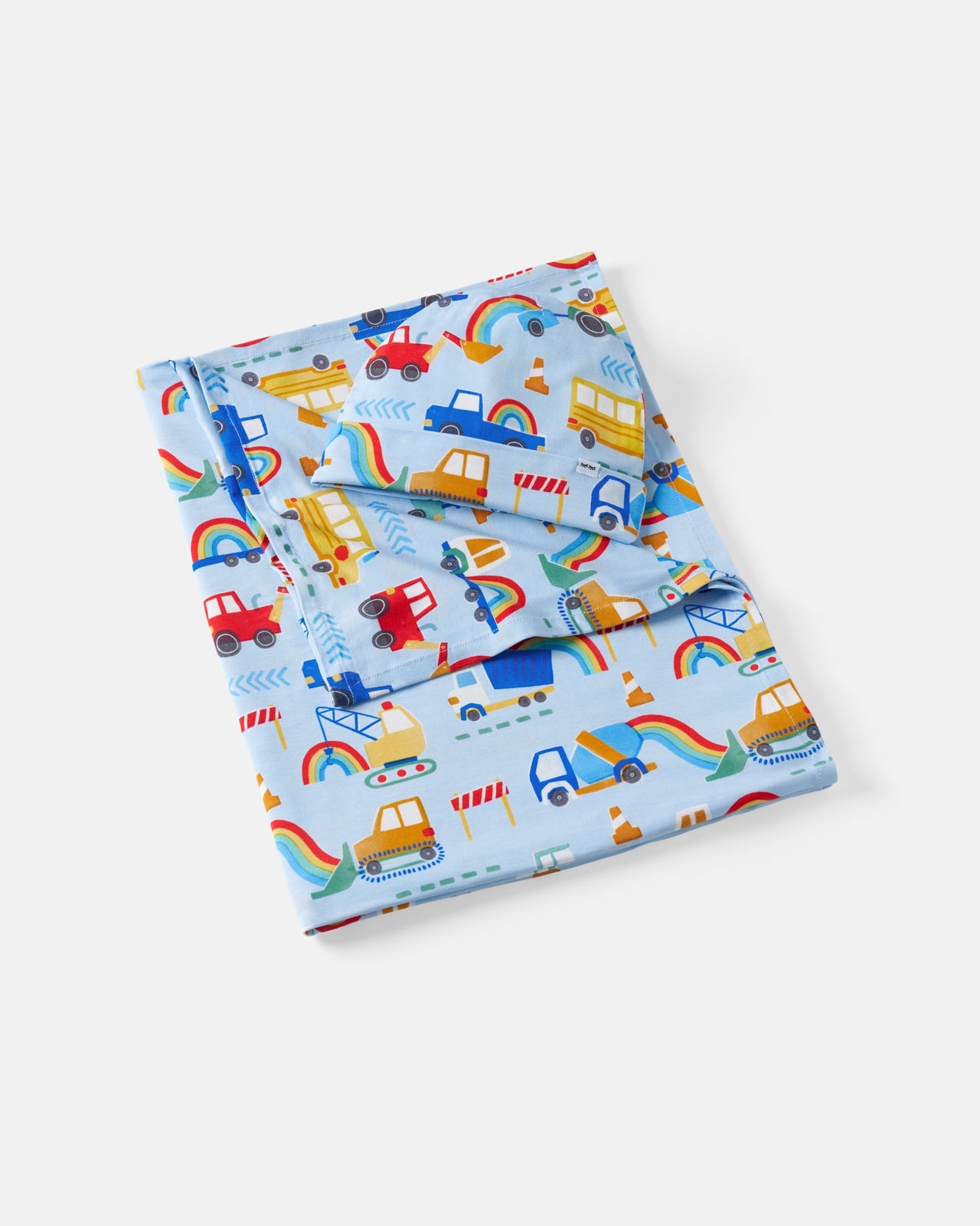 Rainbow Trucks Swaddle & Beanie Set