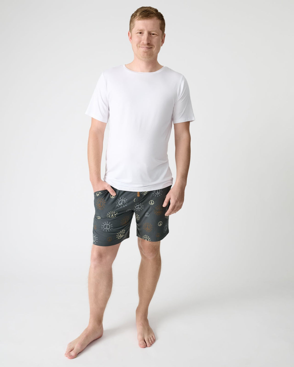 Peace & Love Ribbed Men's Pajama Shorts