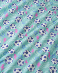 Aqua Soccer Stars Swaddle & Luxe Bow Headband Set