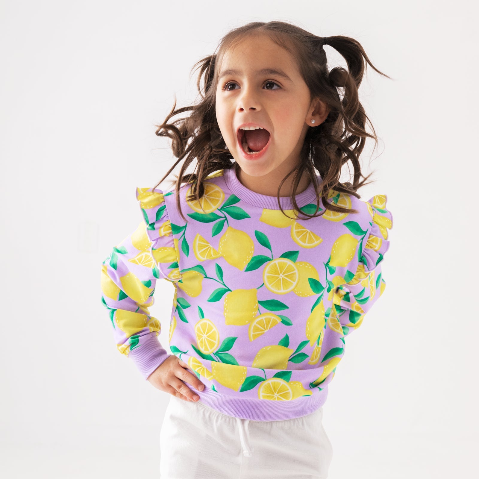 Lavender Sunny Citrus Flutter Crewneck