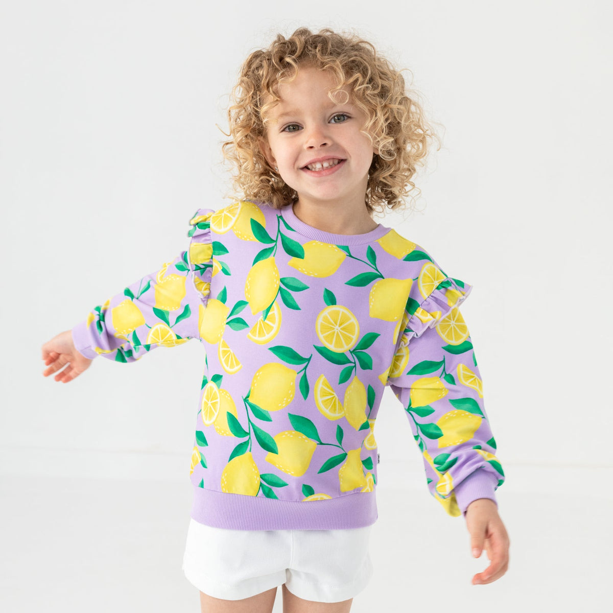 Lavender Sunny Citrus Flutter Crewneck